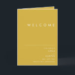 Modern Minimalist Gold Folded Wedding Program<br><div class="desc">This Modern Minimalist gold folded wedding program is perfect for your classy boho wedding. Its simple, unique abstract design accompanied by a contemporary minimal script and gold colour palette gives this product a feel of elegant formal luxury while staying simplistic, chic bohemian. Keep it as is, or choose to personalise...</div>