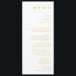 Modern Minimalist Gold Font Wedding Dinner Menu<br><div class="desc">This Modern Minimalist Gold Font wedding dinner menu is perfect for your classy boho wedding. Its simple, unique abstract design accompanied by a contemporary minimal script and gold colour palette gives this product a feel of elegant formal luxury while staying simplistic, chic bohemian. Keep it as is, or choose to...</div>