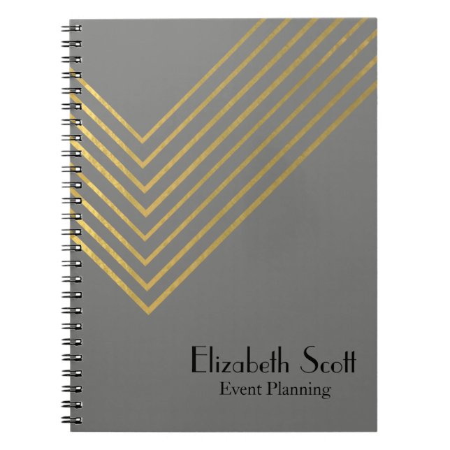 Modern Minimalist Gold Geometric Design Journal/ Notebook (Front)