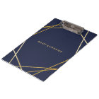 Modern Minimalist Gold Geometric Pattern Clipboard