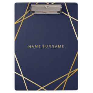 Modern Minimalist Gold Geometric Pattern Clipboard