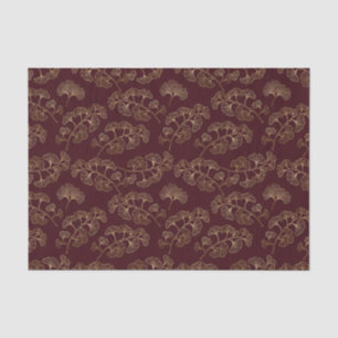 Modern Minimalist Gold Leaf Maroon Tissue Paper