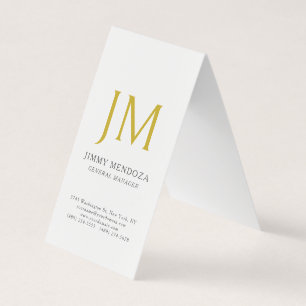 Modern Minimalist Gold Monogram Plain Simple Business Card