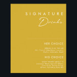 Modern Minimalist Gold Signature Drinks Sign<br><div class="desc">This Modern Minimalist gold signature drinks sign is perfect for your classy boho wedding. Its simple, unique abstract design accompanied by a contemporary minimal script and gold colour palette gives this product a feel of elegant formal luxury while staying simplistic, chic bohemian. Keep it as is, or choose to personalise...</div>
