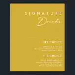 Modern Minimalist Gold Signature Drinks Sign<br><div class="desc">This Modern Minimalist gold signature drinks sign is perfect for your classy boho wedding. Its simple, unique abstract design accompanied by a contemporary minimal script and gold colour palette gives this product a feel of elegant formal luxury while staying simplistic, chic bohemian. Keep it as is, or choose to personalise...</div>