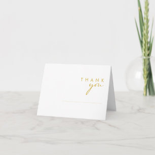Modern Minimalist Gold Thank You Card