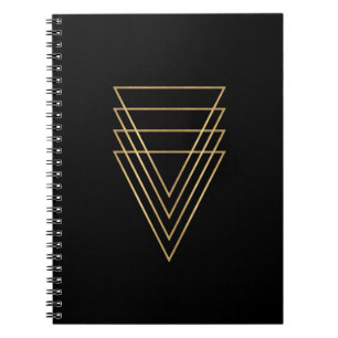 Modern Minimalist Gold Triangles Notebook