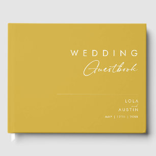 Modern Minimalist Gold Wedding Guest Book