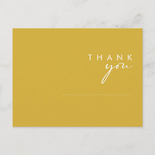 Modern Minimalist Gold Wedding Thank You Postcard