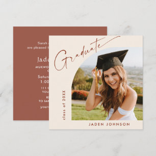 Modern Minimalist Grad PHOTO Graduation Party Invitation