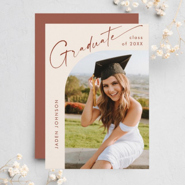 Modern Minimalist Grad PHOTO Graduation Party Invitation (Creator Uploaded)