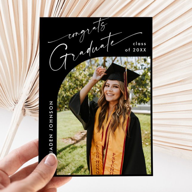 Modern Minimalist Grad PHOTO Graduation Party Invitation (Creator Uploaded)