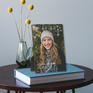 Modern Minimalist Graduate Overlay Magazine Style Plaque