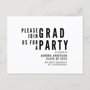 Modern Minimalist Graduation 2023 Party Postcard