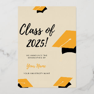 Modern Minimalist Graduation Announcement Custom