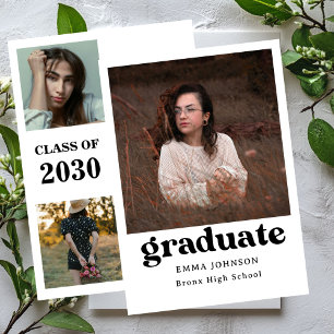 Modern Minimalist Graduation Announcement, Grad Invitation