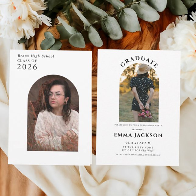 Modern Minimalist Graduation Announcement, Grad Invitation (Creator Uploaded)