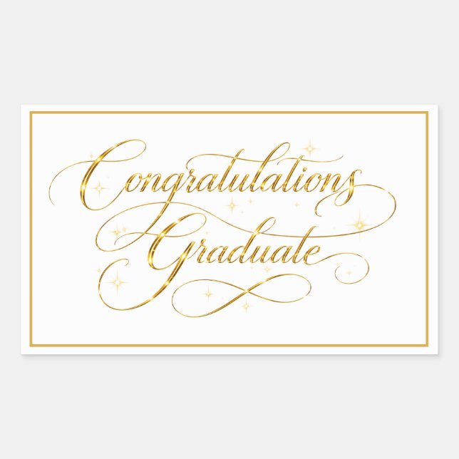 Modern Minimalist Graduation Congratulations  Rectangular Sticker (Front)