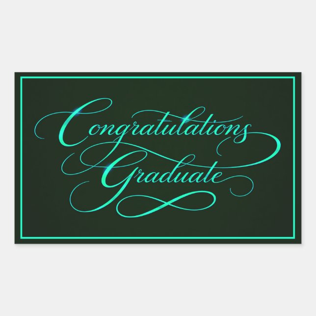 Modern Minimalist Graduation Congratulations  Rectangular Sticker (Front)
