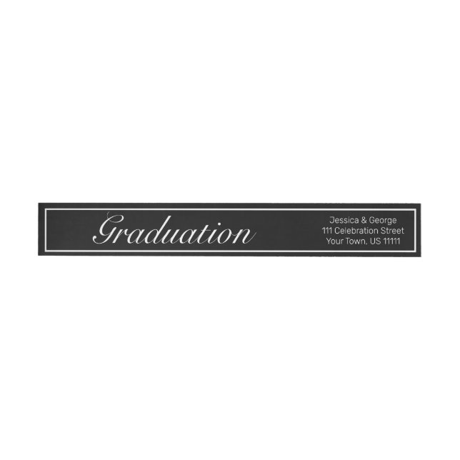 Modern Minimalist Graduation Invitation Envelope Wrap Around Label (Individual)