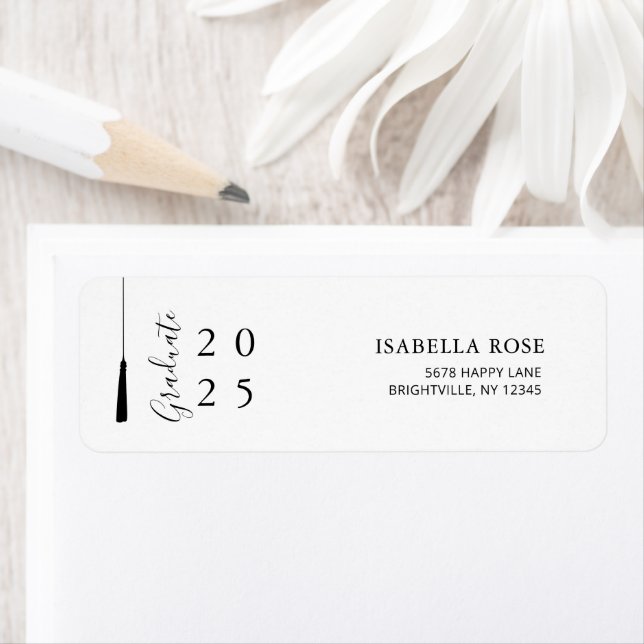 Modern Minimalist Graduation Mail Return Address  Label (Insitu)