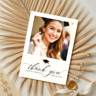 Modern Minimalist Graduation Party Photo Thank You