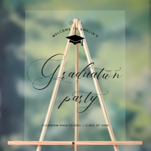 Modern Minimalist Graduation Party Welcome Acrylic Sign