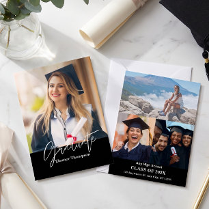 Modern Minimalist Graduation Photo Announcement 