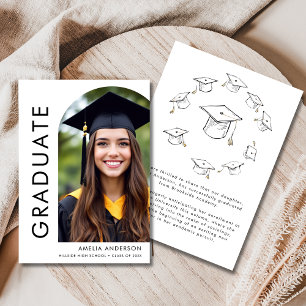 Modern Minimalist Graduation Photo Announcement