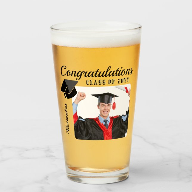  Modern Minimalist Graduation  Photo class of  Glass (Front Filled)