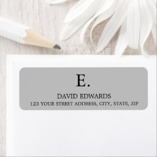 Modern Minimalist Gray Black Elegant Return Address Label