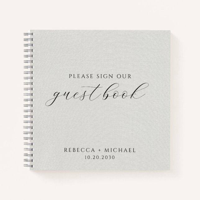 Modern minimalist Gray Wedding Notebook (Front)