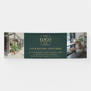 Modern Minimalist Green Custom Business Logo  Banner
