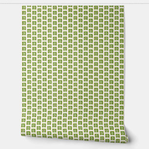 Modern minimalist green fusion botanical wallpaper
