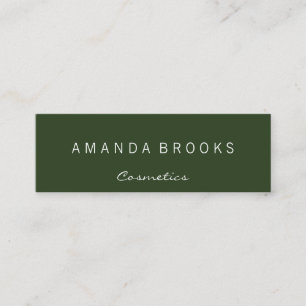 Modern Minimalist Green Mini Business Card