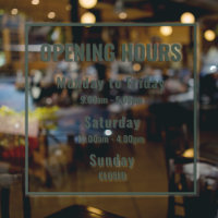 Modern Minimalist Green Opening Hours Sign