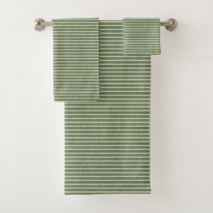 Modern Minimalist Green Rustic  Bath Towel Set