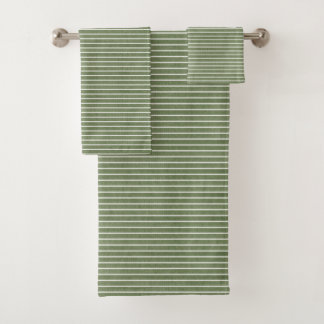 Modern Minimalist Green Rustic  Bath Towel Set