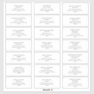 Modern Minimalist Green Text Guest Address Labels 