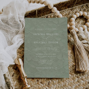 Modern Minimalist Green Wedding Invitation