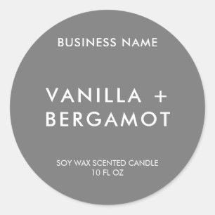 Modern Minimalist Grey Candle Label