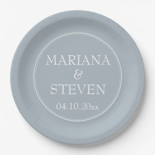 Modern Minimalist Grey Grey Paper Plate