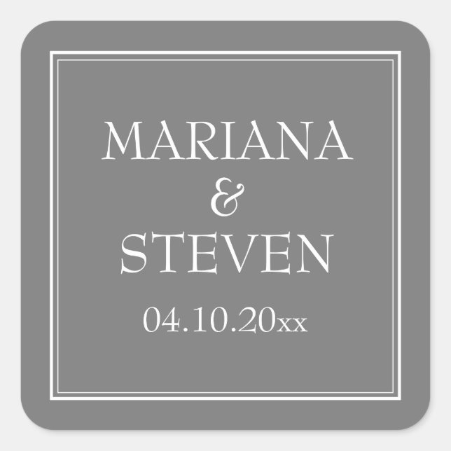 Modern Minimalist Grey Grey Square Sticker (Front)