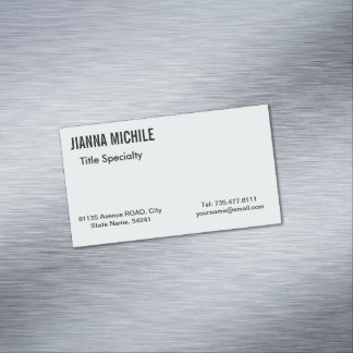 Modern Minimalist Grey Magnetic Business Card