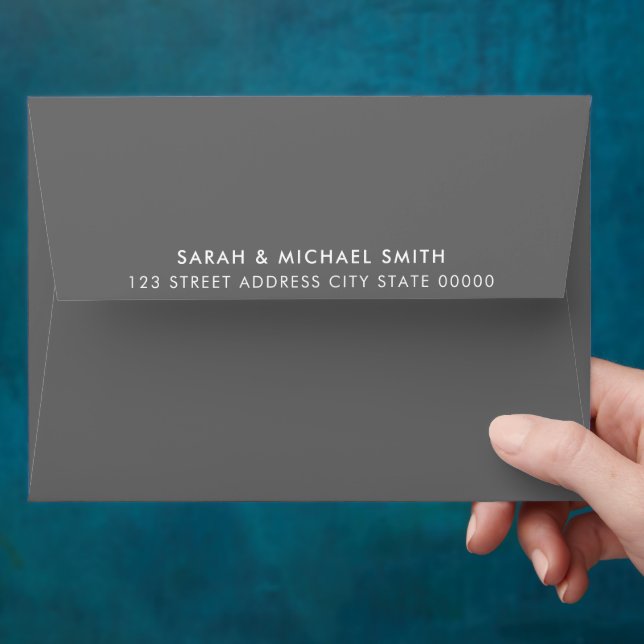 Modern Minimalist Grey Return Address Envelope (Hand)