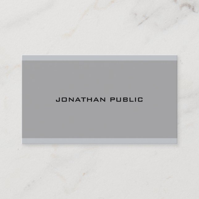 Modern Minimalist Grey Template Elegant Trendy Business Card (Front)
