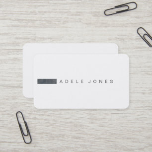 Modern Minimalist Grey White Business Card