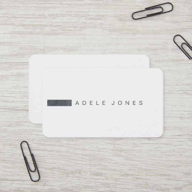 Modern Minimalist Grey White Business Card (Front/Back In Situ)