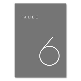 Modern Minimalist Grey & White Table Number Table 