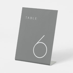 Modern Minimalist Grey & White Table Number Table  Pedestal Sign